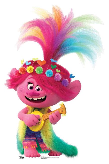 Princess Poppy with Ukulele Official Trolls World Tour Mini Cardboard Cutout