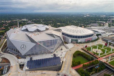 Aerial Image Atlanta Georgia Dome and Mercedes Benz Stadium Editorial ...