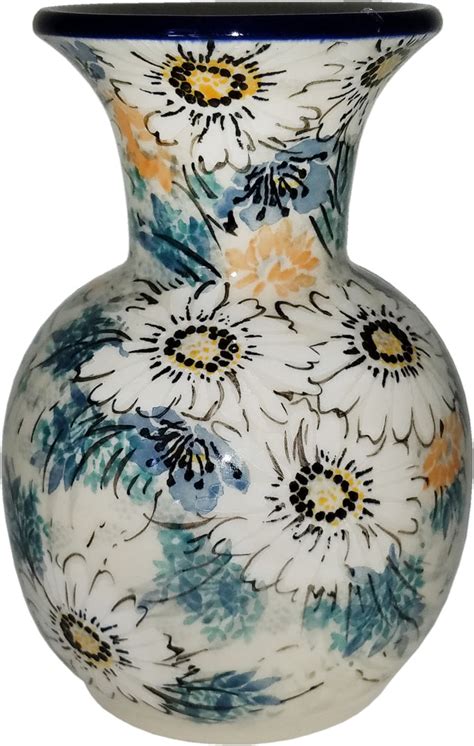 Boleslawiec Polish Pottery Ceramika Artystyczna UNIKAT 4844 Flower Vas ...