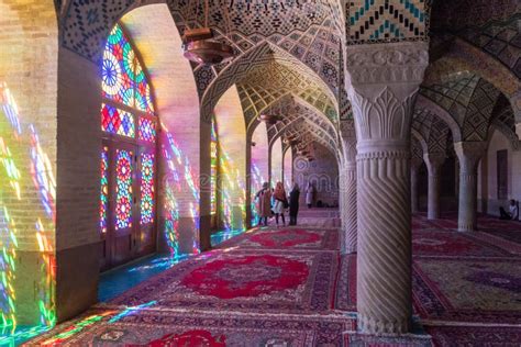 Interior of the Nasir-ol-molk or Pink Mosque. Shiraz, Iran. Editorial Photo - Image of mosque ...