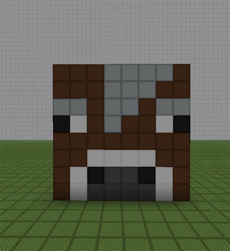 Minecraft Pixel Art Helper: Minecraft Cow Head