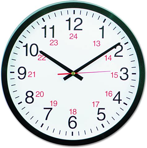 Amazon.com: Universal 10441 - 24-Hour Round Wall Clock, 12.5in, Black : Home & Kitchen