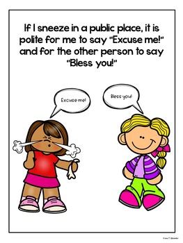 Cough and Sneeze Etiquette- Social Story by Diana T Sylvander | TpT