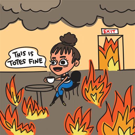 This Is Fine On Fire GIF by Denyse® - Find & Share on GIPHY