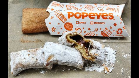 Popeyes: Beignets & Cinnamon Apple Pie Review - YouTube