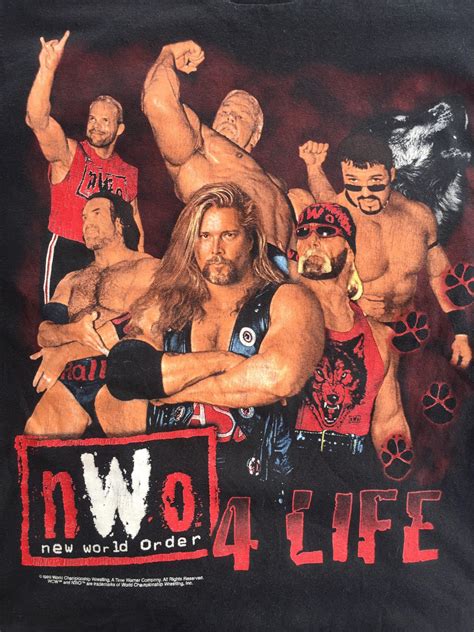 Vintage NWO New World Order 4 Life Nwo Wwf Wcw Wwe Wrestling T Shirt ...