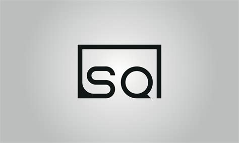 Letter SQ logo design. SQ logo with square shape in black colors vector ...