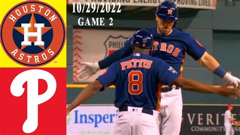 Houston Astros vs Phillies [GAME 2] world series 10/29/2022 - MLB ...