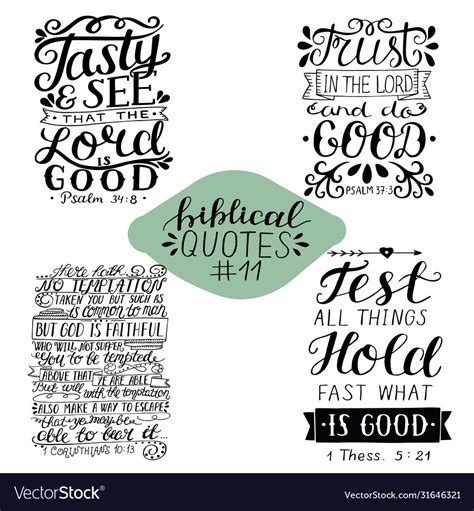 Collection 11 with bible verse tasty and see Vector Image