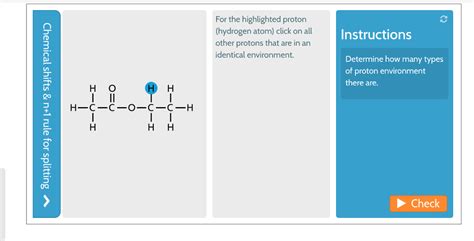 Solved For the highlighted proton hydrogen atom) click on | Chegg.com