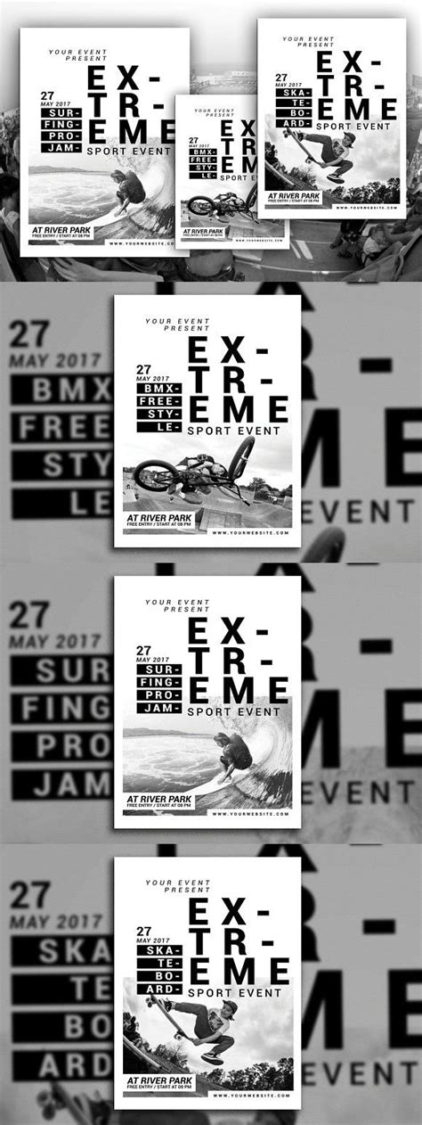 Extreme Sport Event Flyer. Flyer Templates Diy Event, Event Ideas, Poster Design, Poster Layout ...