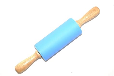 Remeel Silicone Rolling Pin Non-stick Surface Wooden Handle (Kid, Blue) free image download