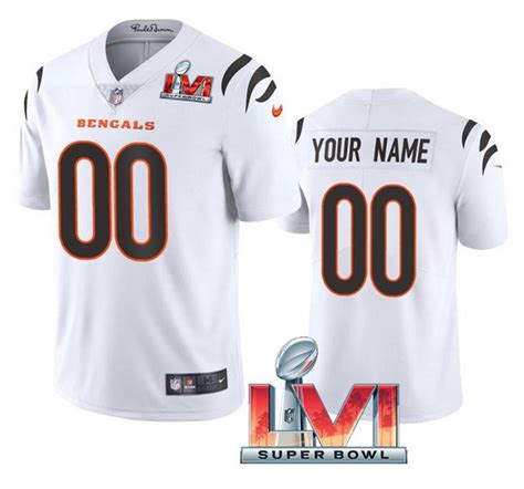 Men's Cincinnati Bengals ACTIVE PLAYER Custom 2022 White Super Bowl LVI ...