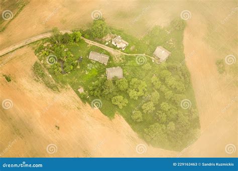 Aerial View of a Farmhouse on a Foggy Spring Morning Stock Image ...