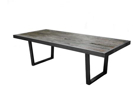 Modern Steel And Barn Wood Dining Table | Four Corner Furniture | Bozeman MT