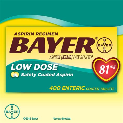 Aspirin Regimen Bayer 81 mg. Low Dose 400 Tablets - Walmart.com
