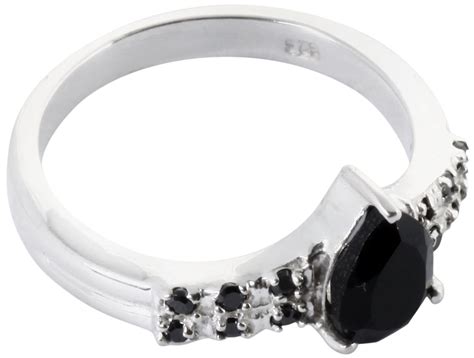 Faceted Black Spinel Ring