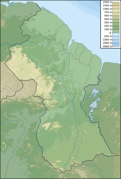 Large detailed physical map of Guyana. Guyana large detailed physical map | Vidiani.com | Maps ...