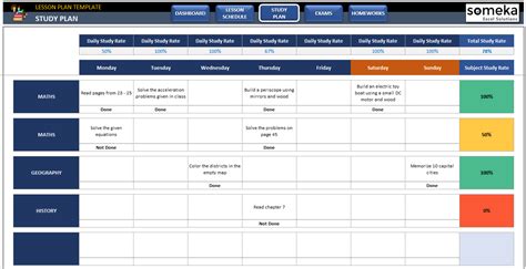 Study Plan Excel Template - Printable Templates