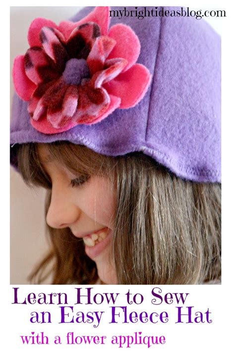 Easy to Make Fleece Hat with Flowers - Simple Sewing Project - My Bright Ideas