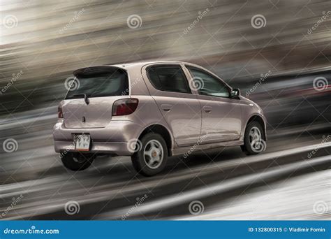 Small car Toyota Vitz. stock image. Image of light, background - 132800315