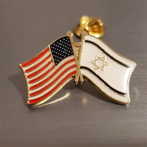 American Flag - Israel Flag Enamel Lapel Pin — PatriotDepot.com