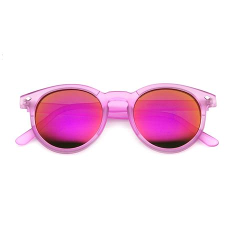 Retro P3 Frosted Round Revo Lens Colorful Sunglasses - zeroUV