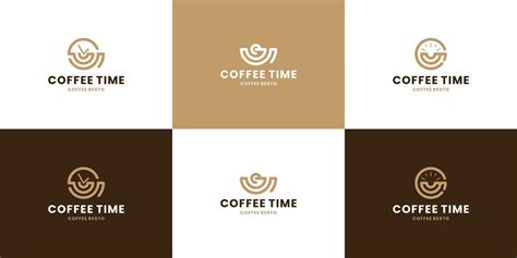 set of coffee time logo design collection. break for coffee logo 36162139 Vector Art at Vecteezy