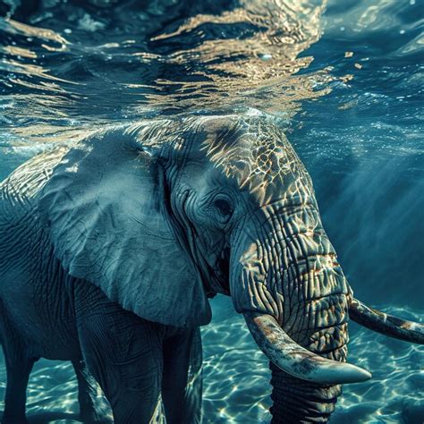 Premium AI Image | Swimming Elephant Underwater