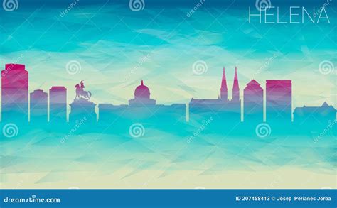 Helena Montana Skyline City Vector Silhouette. Broken Glass Abstract ...