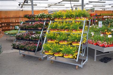 display 500KG Plant Trolley On Wheels , ISO Flower Rack Outdoor