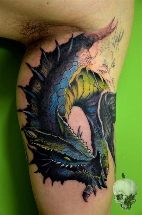 Dragon tattoo, Blue dragon tattoo, Tattoos