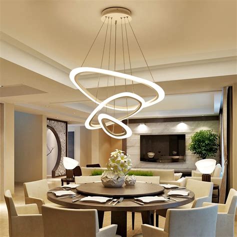 Modern 2/3/4 Ring Irregular LED Chandelier Living room dining room bedroom study office lighting ...