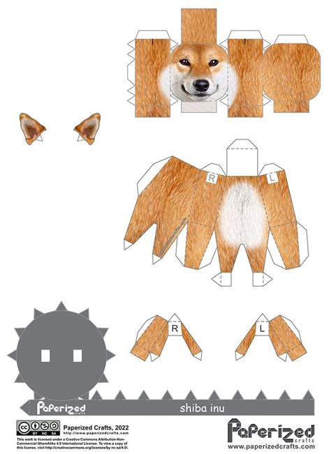 Shiba Inu Papercraft | Paperized Crafts | Paper animals, Paper doll ...