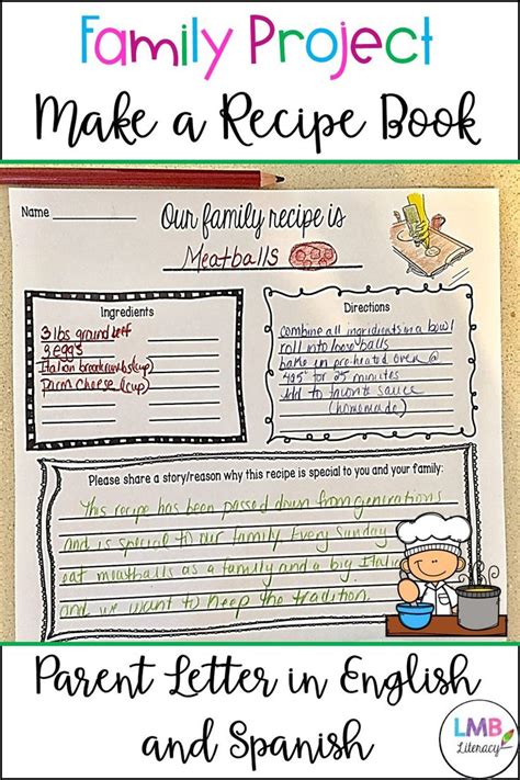 ESL Activities: Family Recipe Book Project | Family recipe book, Recipe book, Writing worksheets