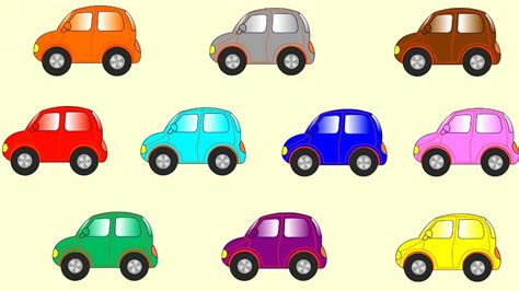 Learn Color Cartoons for Children: Coloured Cars [聪明的孩子创建具有彩色形状] ABC 123 - YouTube