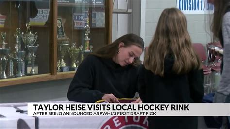 PWHL's first draft pick, Taylor Heise, visits local hockey rink - ABC 6 ...