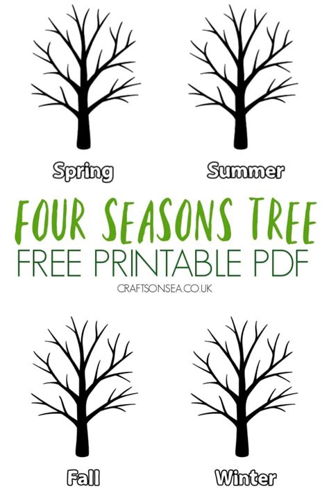 Four Seasons Tree Template: FREE Printable - Crafts on Sea