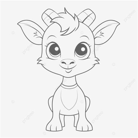 Cartoon Goat In A Baby Format Outline Sketch Drawing Vector, Goat Cartoon Drawing, Goat Cartoon ...