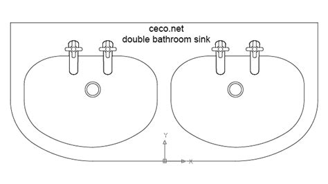 Autocad drawing bathroom sink 1 double dwg