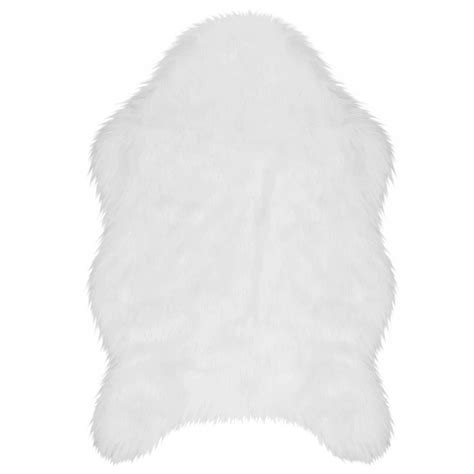 Jean Pierre Faux Fur 2'4" x 4' Accent Rug in White | Faux fur rug, Faux sheepskin rug, White ...