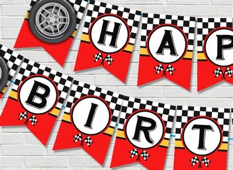 Car Racing Birthday Banner // Race Car Birthday Banner