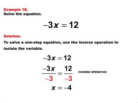 Student Tutorial: One-Step Equations--Multiplication | Media4Math