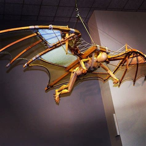 This model built from Leonardo da Vinci’s design for an ornithopter (an aircraft flown by ...