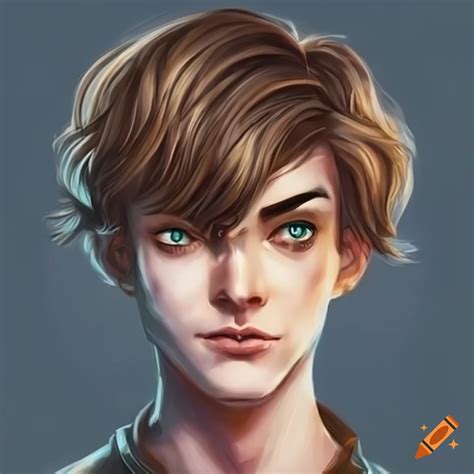 Fantasy courier character with brown hair on Craiyon