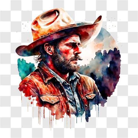 Download Cowboy Man with Painted Face PNGs Online - Creative Fabrica