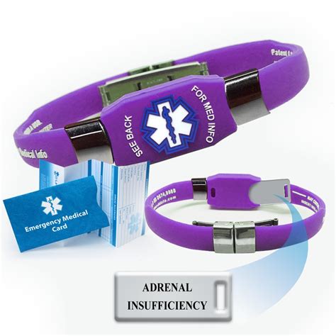 "Adrenal Insufficiency" ELITE Medical Alert ID Bracelet. Choose Color ...