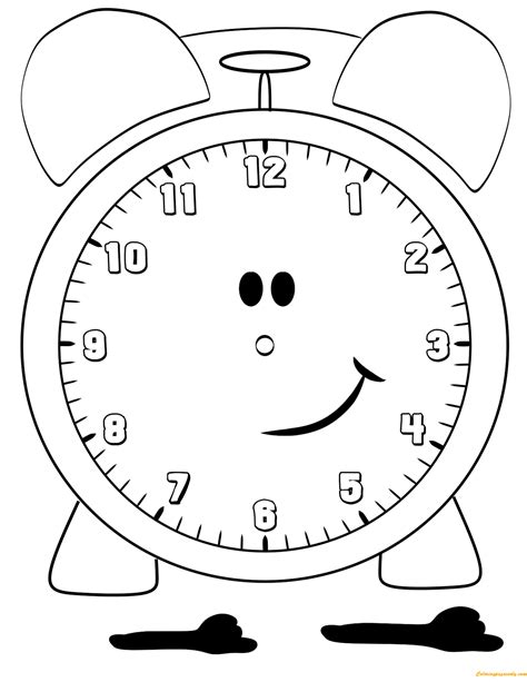 Lovely Alarm Clock Coloring Page - Free Printable Coloring Pages