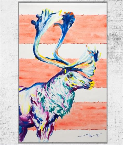 Original Abstract Animal elk Oil Painting on by AidanWeichardArt