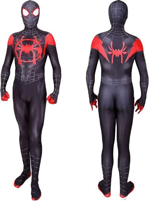 Fancy Dress Spider Man Into the Spider Verse Halloween Costume Kids Miles Morales Fancy Suit ...